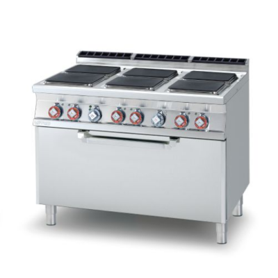 Κουζίνα ηλεκτρική 6 εστιών με φούρνο ηλεκτρικό στατικό  CFQ6-912ET 